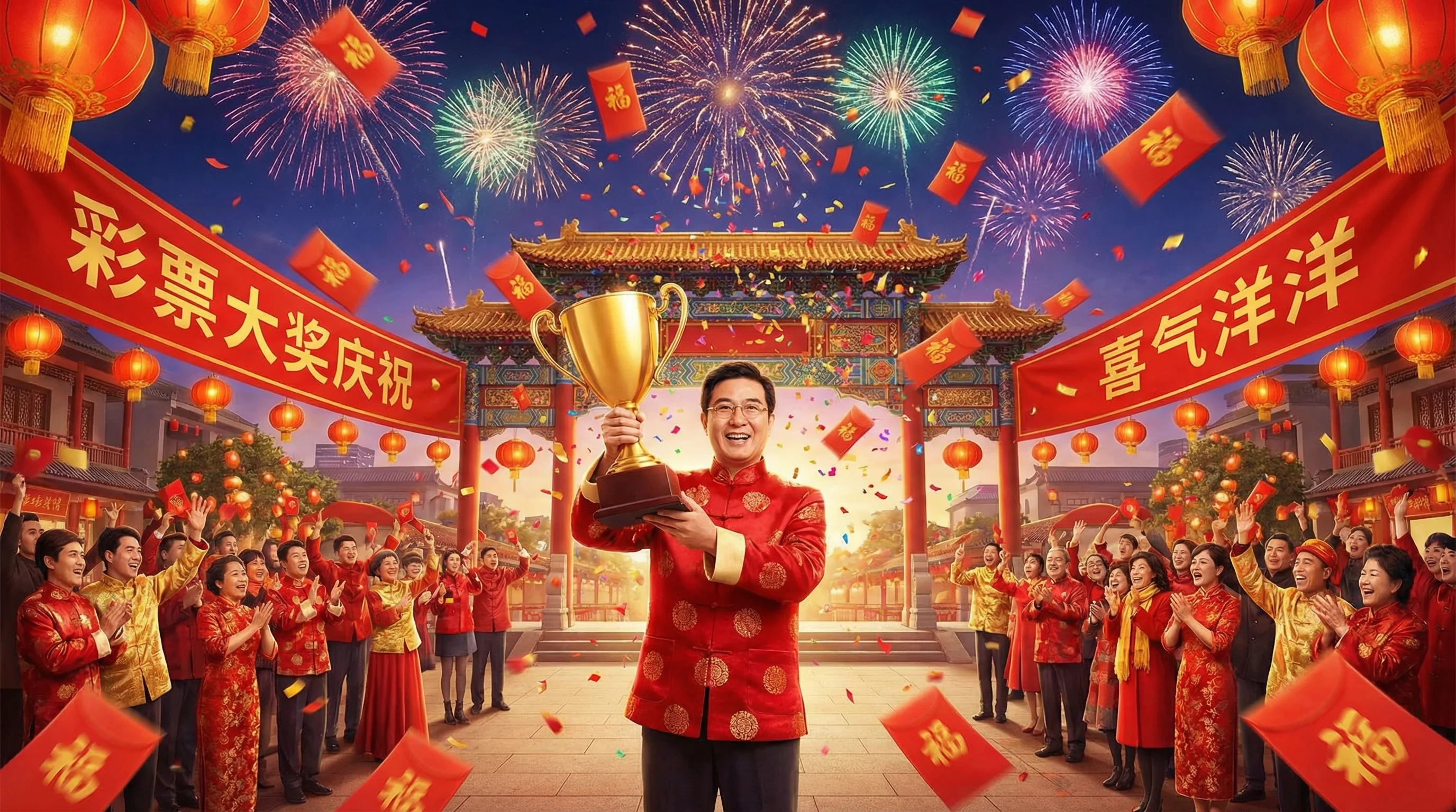 澳洲幸运五中奖喜报庆祝画面